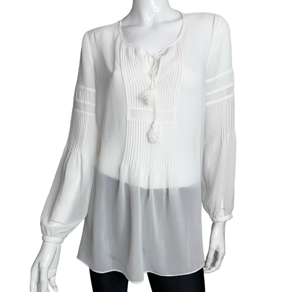 Tommy Hilfiger Long Sleeve Tie‎ Front White Tunic